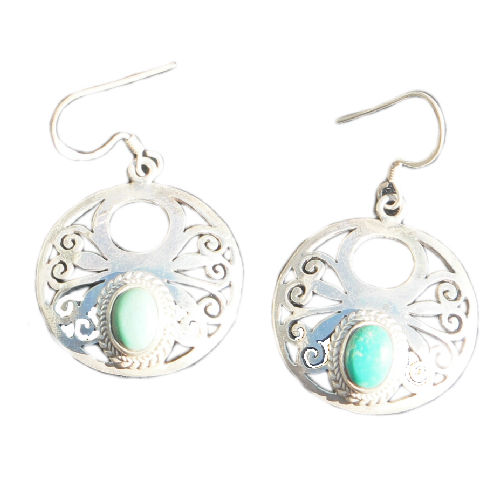 Turrquoise Sterling Silver dangling Earring